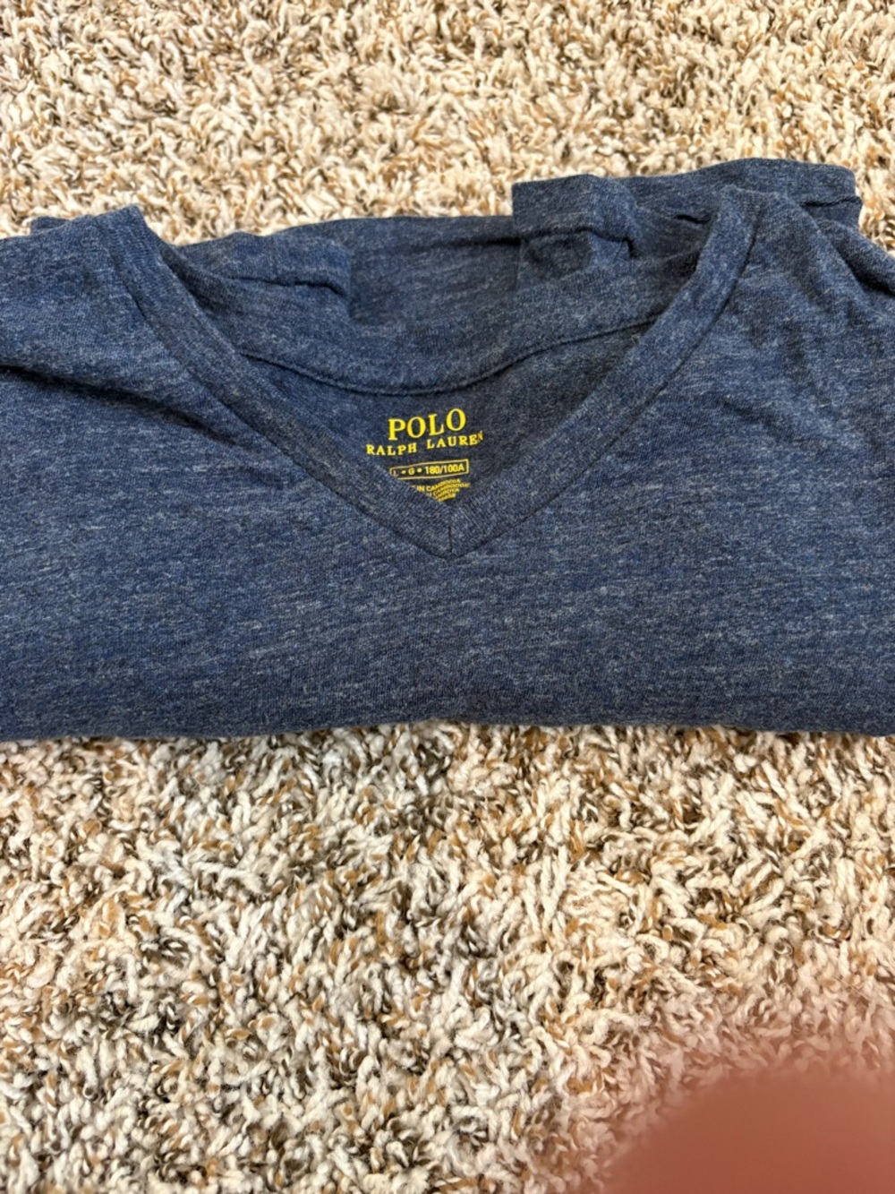 Polo Ralph Lauren- V-Neck T-Shirt in Navy large - Picture 6 of 7